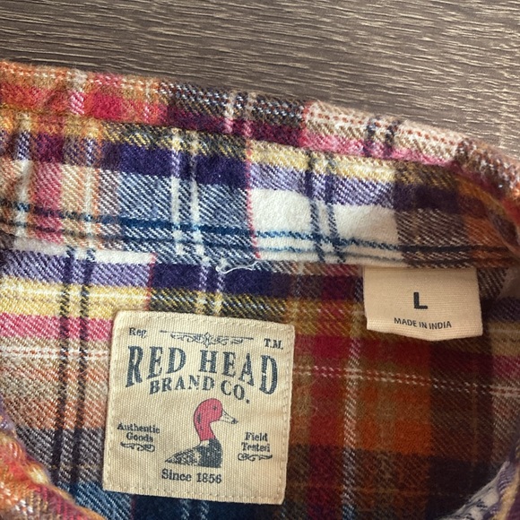Mens EUC Red Head Brand Co Multi Colored Flannel Large - Picture 5 of 7